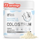 Colostrum サプリメント ヒト用パウダー - Gut 健康、毛の成長、美容、免疫サポートのための有機ホウシコサプリメント - Unflavored (73 サービング)