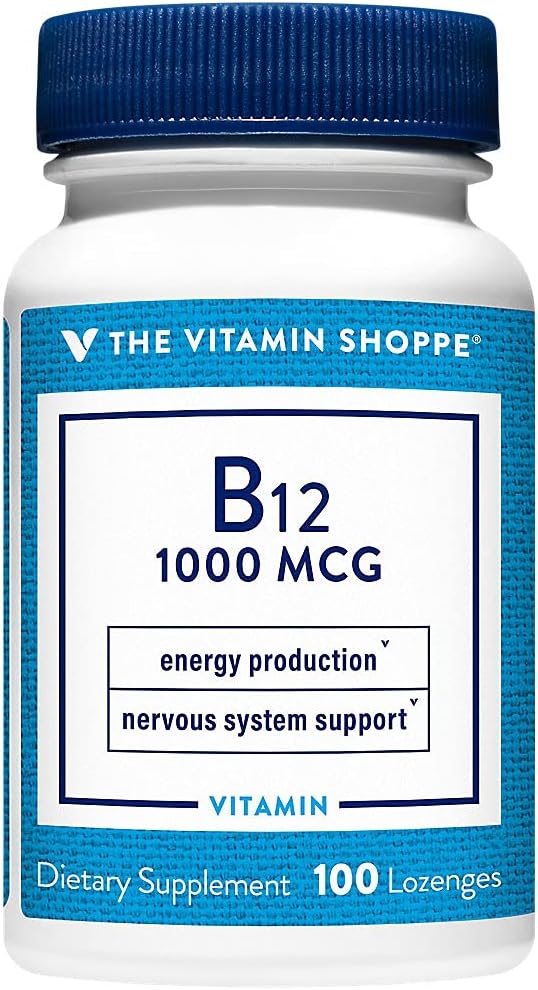 ビタミンB12 1,000mcg - 毎日の栄養補助食品 - ビタミンB-12(シアノコバラミンとして)、グルテンフリー&酪農場無料(100ロゼンジ)