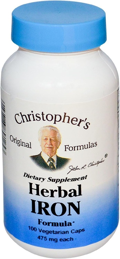 Christopherの元の方式の草の鉄の方式、自然な鉄サポート、450のmg、100のベジタリアンのカプセル