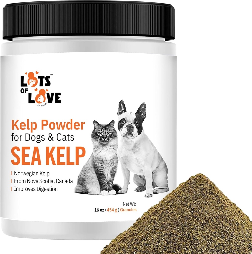 Kelp Powder for Dog & Cat - Organic Sea Kelp Supplement Granules Powder (16 Oz, 1 Pound)
