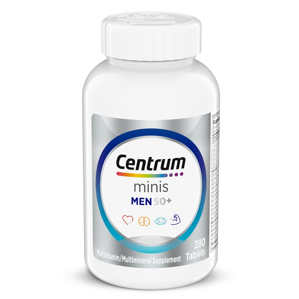 Centrumは男性50プラス、マルチビタミン/マルチミネラルサプリメント、ビタミンD3、B-ビタミンと亜鉛、非GMO成分のためのシルバーマルチビタミン、高齢者の記憶と認知をサポート - 280 Ct
