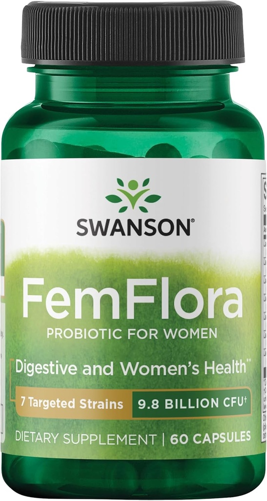 Swanson FemFlora - Mouth、GI Tract、Vagina - カプセルあたり9億CFUを持つ女性のためのプロバイオティクス - (60カプセル)