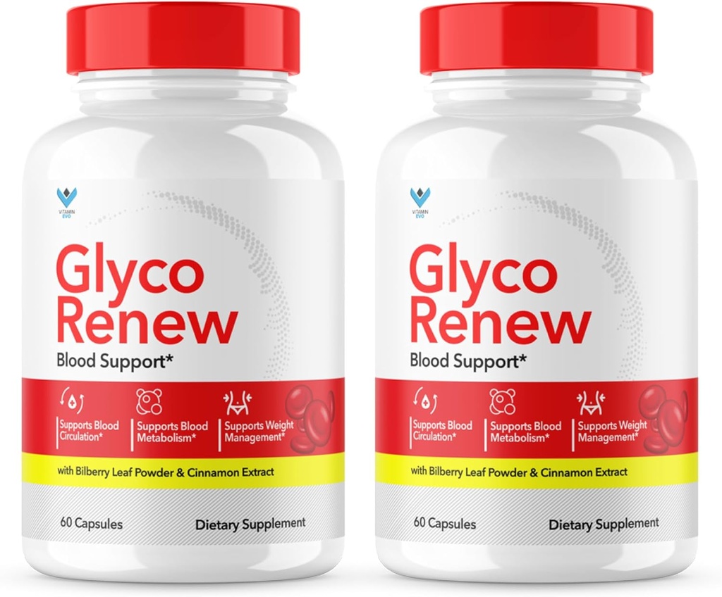 (2パック)Glyco Renew Blood Support Supplement - Glyco Renew PillsオリジナルフォーミュラGlycogen Clean Advanced Extra Strength、Glycol Renewal Capsules Renewed Natural Materials(120カプセル)