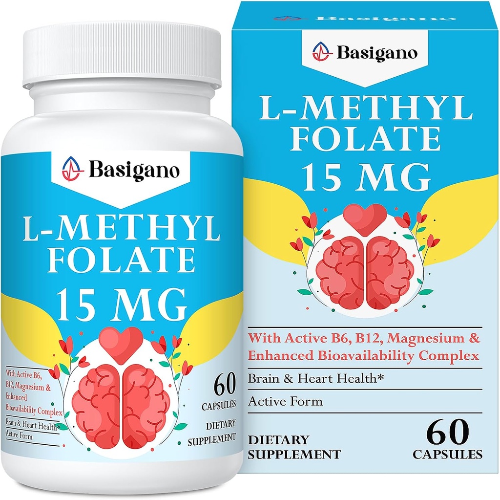 15mg L Methylfolate (5-MTHF)-ビタミンB6およびB12-60のベジタリアンのカプセルと豊富な活動的な葉酸-非GMOのグルテンフリー
