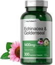 ホアハチ エキナセア ゴールデンシール カプセル | 1400mg | 300カウント | ベジタリアン・非GMO・グルテンフリー エキス サプリメント