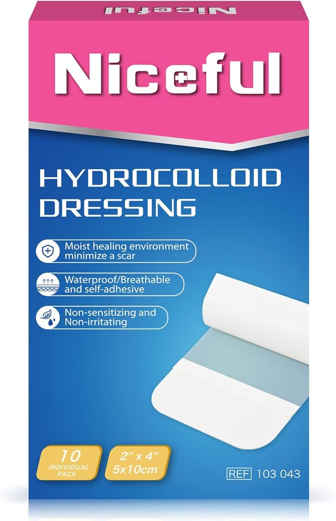 10の計算のHydrocolloid包帯大きい、2" x 4"のHydrocolloid傷は軽いExudate、Hydrocolloidゲルの包帯のための余分薄い服を着ます速い癒やします