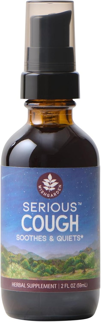 WishGardenハーブ - 深刻な咳、有機草の咳抑制剤のサプリメント、大豆とカルムの一般的な喉と気管支刺激(2オンスポンプ)