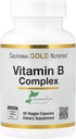 California Gold Nutrition Vitamin B Complex, Thiamin B1, Riboflavin B2, Niacin B3, Pyridoxine B6, Biotin B7, Pantothenic Acid B5 and Pro Folate B9, Gluten Free, Non GMO, 60 Veggie Capsules