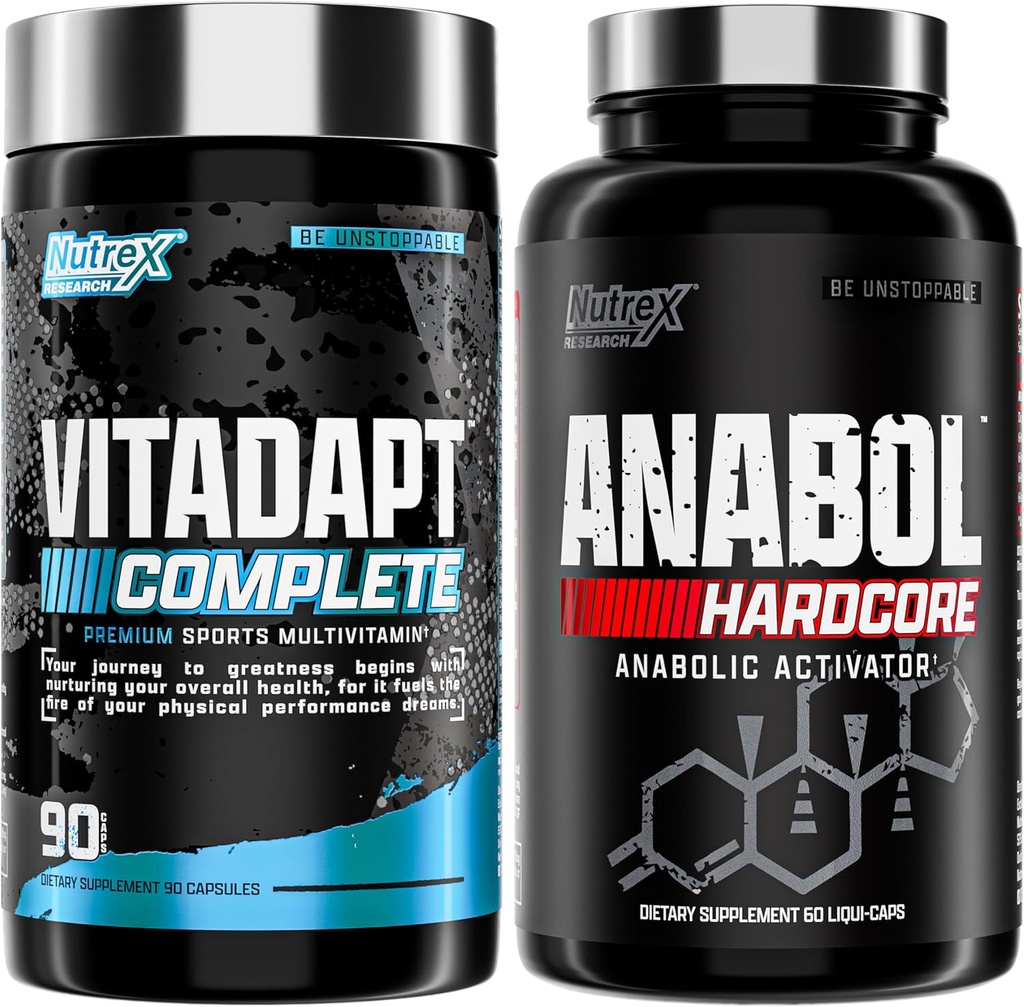 Nutrex Research Anabol ハードコア & Vitadapt 完全なスポーツ Multivitamin with KSM-66 Ashwagandha