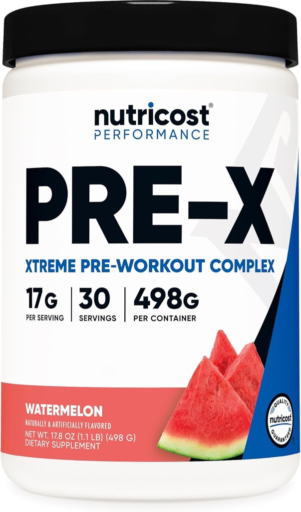 Nutricost Pre-Workout、Watermelon、30サービング、ベジタリアン、非GMO、グルテンフリー(Pre-X)