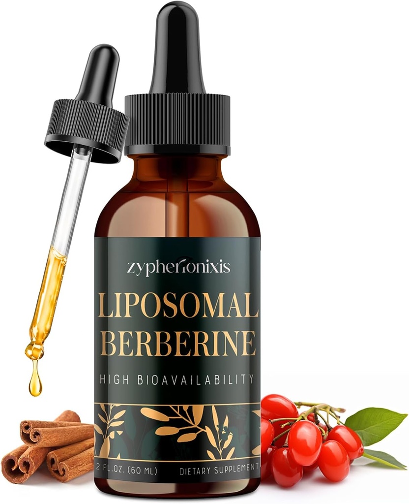 Liposomal Berberineの低下の補足3000mg -高い吸収AMPKの活発化装置、Ceylon Cinnamon及びイム及び消化のためのジンジャーとの有機性Berberine HClの複合体(2つのflのoz)