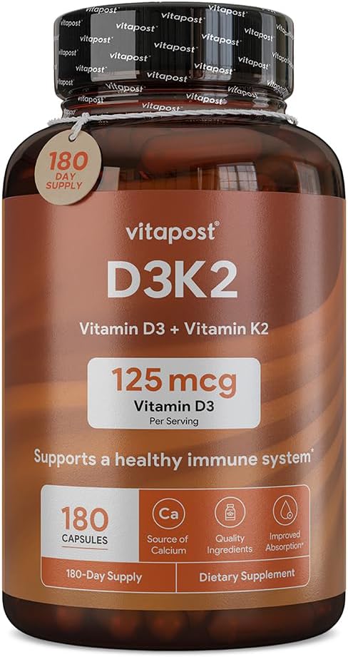D3K2 | D3 K2 ビタミン K とビタミン D をカルシウム・バイオパリンと組み合わせる D3およびK2は健康な骨、中心及び筋肉を補います | 180のカプセル