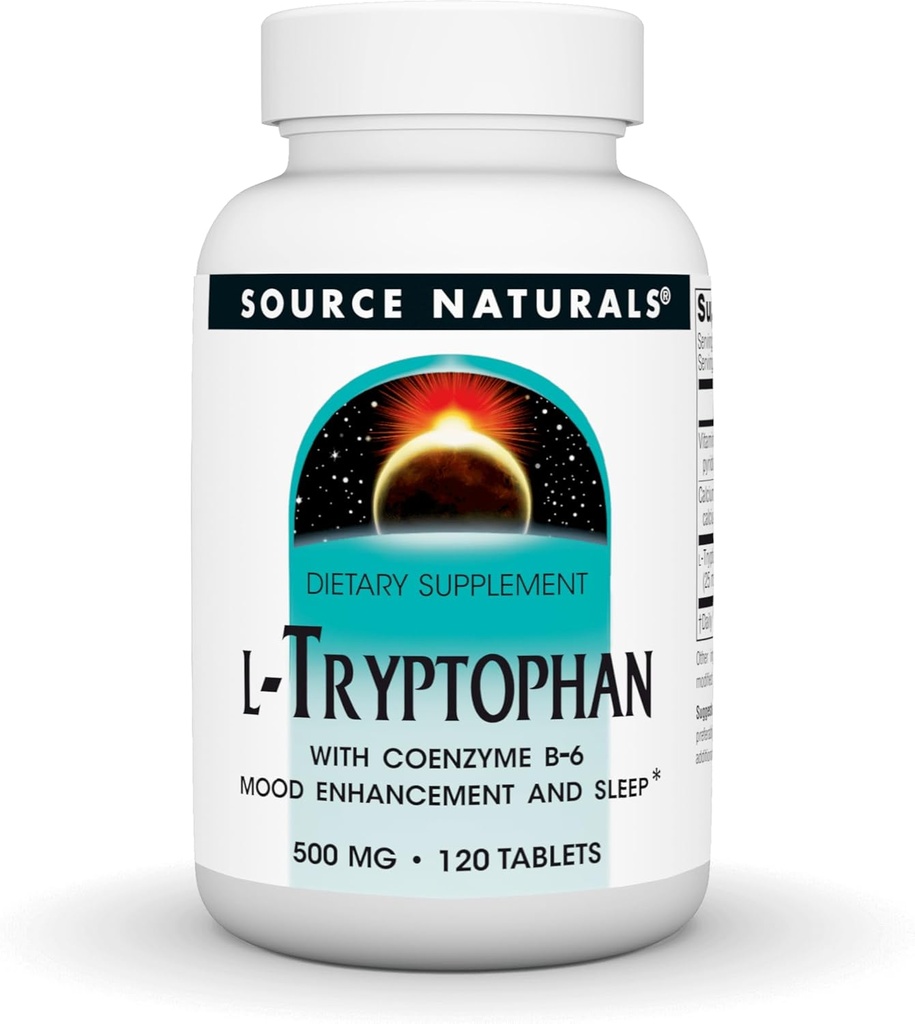 Source Naturals L-Tryptophan with Coenzyme B-6, 500mg - 120 Tablets