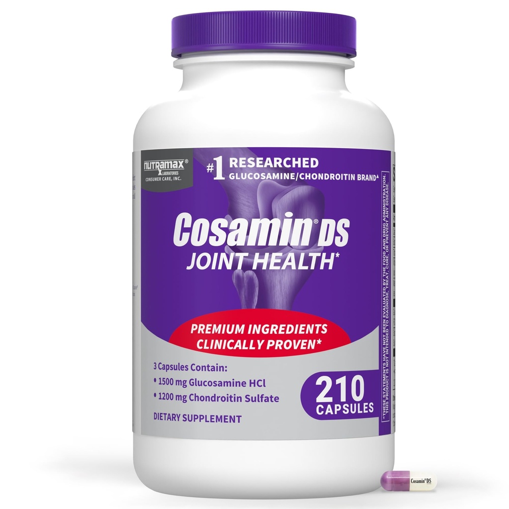 Nutramax Cosamin® DS 合同健康サプリメント Glucosamine & Chondroitin for Men’s & Women’s Joint Health, 210 カプセル