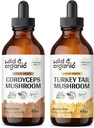 ワイルド&オーガニックコルディセプTincture 4 fl oz&トルコテールマッシュルーム 4 fl oz