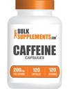BulkSupplements.comカフェイン200mgカプセル - カフェインサプリメント、カフェインピル200mg - エネルギーサポート、1杯あたりのカフェインカプセル、120カプセル(1パック)