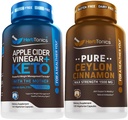 Herbtonics Apple Cider Vinegar Capsule Plus Keto BHB | 女性と男性のための脂肪バーナー&減量サプリメント - プレミアムセイロンシナモンカプセル - 効果的なシナモン丸薬強化ウェルビーイング