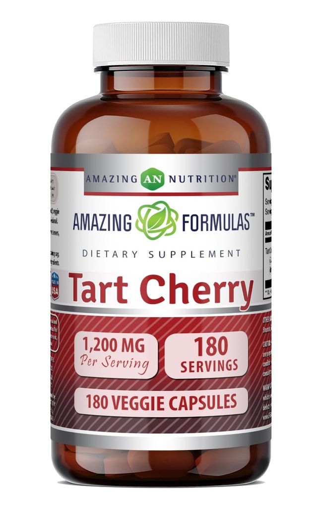 アメイジングフォーミュラタルトチェリー 1200 MgPerサービング | 180 Veggie Capsule Supplement | Non-GMO | グルテンフリー | アメリカ製