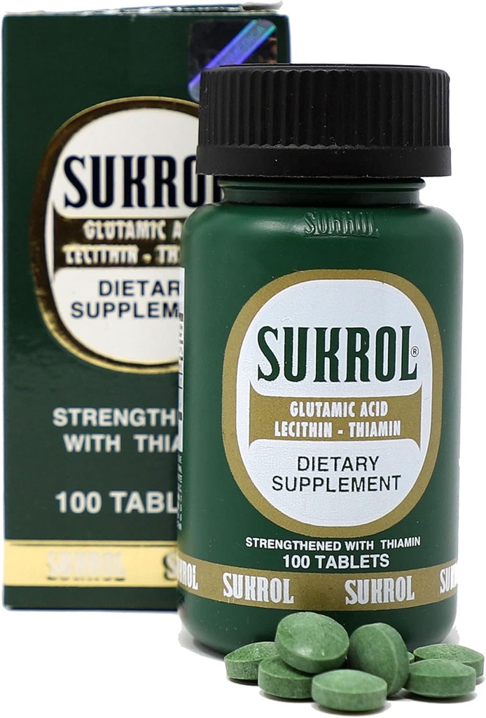 SUKROL, Vitamin, Improve Healthy Brain Function, 100 Tablets, Bottle