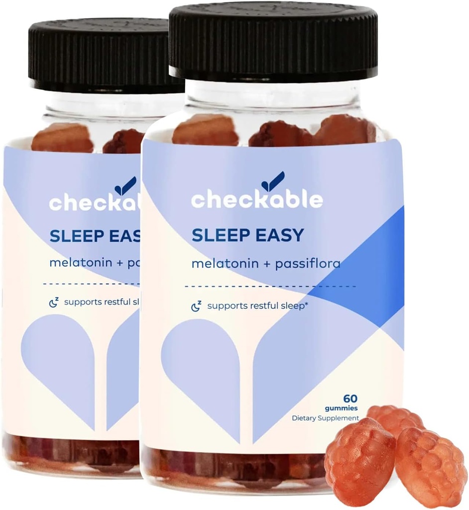 Checkable® Melatonin Gummy - 120 カウント - メラトニン、パッシフローラ、ビタミンB6 - グルテンフリー、ビーガン、非GMO