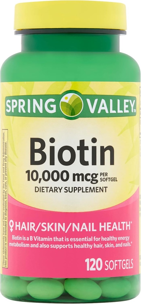 春の谷ビオチンの食事療法の補足、10,000のmg、120のSoftgels
