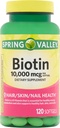 春の谷ビオチンの食事療法の補足、10,000のmg、120のSoftgels