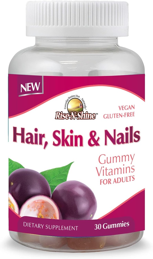 Rise-N-Shine の毛皮及び釘の Gummy のビタミン - ビタミン、Biotin、コラーゲン及び多くが付いている女性及び人の Pectin によって基づくグミies - 30 の計算