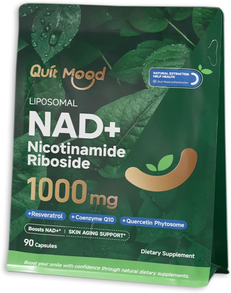 ニコチンアミドリボシドコンプレックス - Resveratrol、Quercetin Phytosome&CoQ10 -皮膚老化サポートのためのNMNサプリメント - 90カプセル