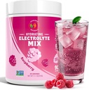 Electrolyte Powder – Raspberry Flavor | Sugar-Free Hydration Drink Mix with 6 Electrolytes for Energy, Cramp Relief & Recovery | Keto, Vegan, Fasting Friendly | Magnesium, Potassium | 90 Servings