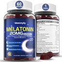 大人のためのMelatonin 20mgのガミー-砂糖はL-テアニン、マグネシウム、アシュワガンダ、ターメリック、D3及び亜鉛-非ウサギの形成と余分強さを放します
