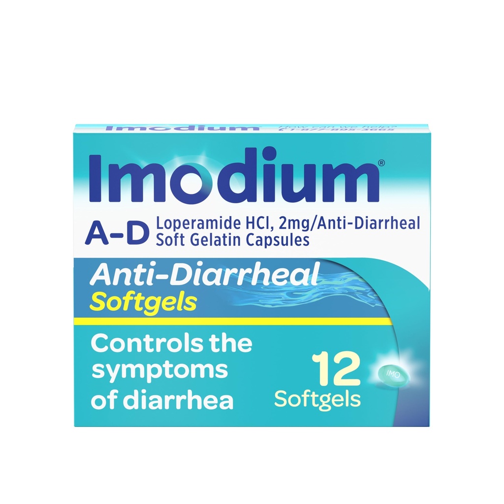 Imodium A-DのDiarrheaの救助のSoftgels Loperamide HClの反Diarrhealの薬は激しい、旅行者のDiarrhea、HSA/FSAの適性、12のctのためにDiarrheaの症状を制御するのを助けます