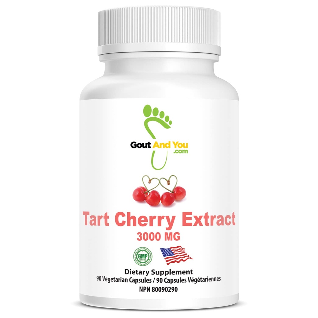 ガウトとタルトチェリーエキス | サービングあたり3000mg | 90 ベジタリアンカプセル | グルテンフリー