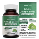 SoActive GinkgoBiloba with GinkgoSelect® Phytosome | 臨床的に強化された脳、心臓と記憶のサポート - 180 mg - 循環と認知健康を維持するのに役立ちます(60カプセル)