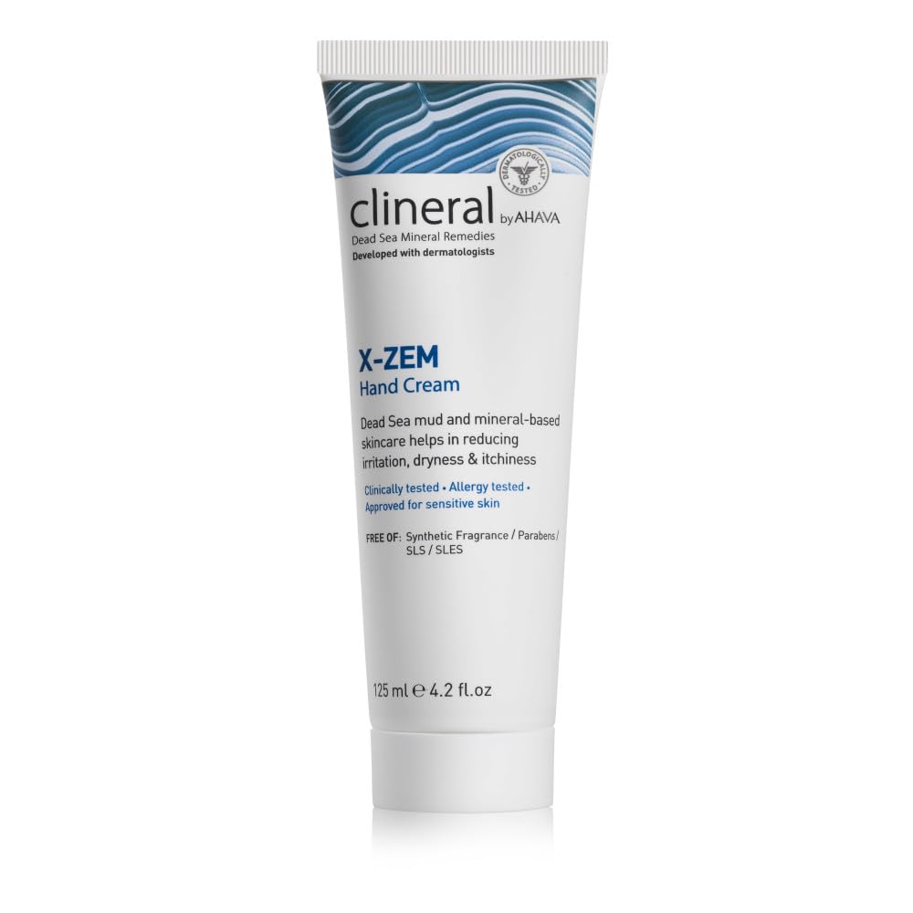 AHAVA Clineral X-Zemハンドクリーム - 皮膚炎からの不快感を取り除き、赤み、乾燥、かゆみ、ドライ&ラフパッチを柔らかくし、Hippophaeオイル、シアバター&オスモター、4.2 Fl.Oz