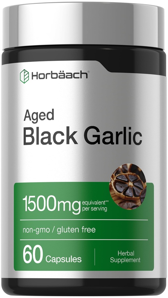 ホルバハチ熟成ガーリックエキスカプセル1500mg | 60カウント | 発酵サプリメント | 非GMO、グルテンフリー
