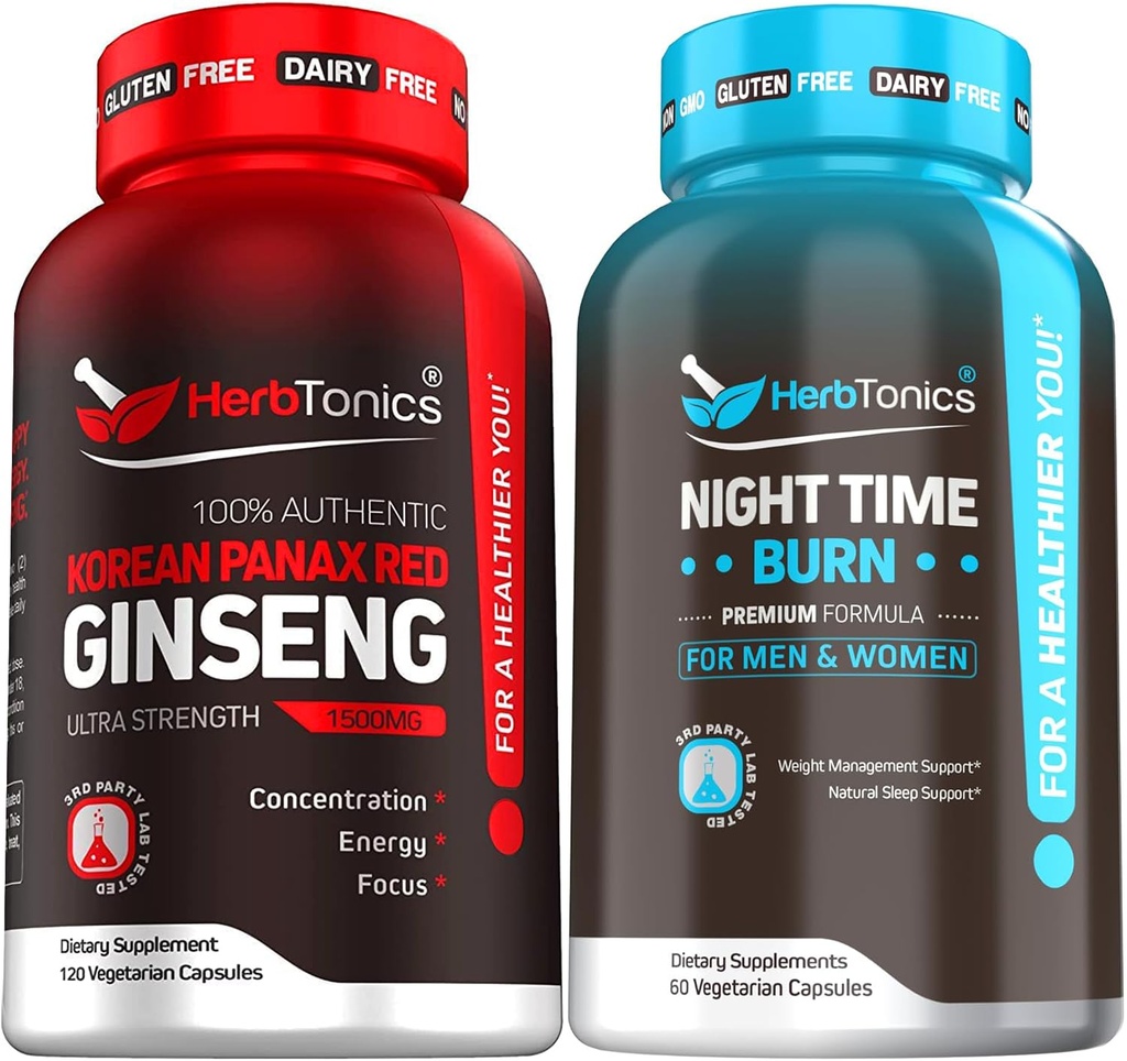 韓国の赤のPanaxのGinseng 1500mg - 男性及び女性のためのエネルギー、性能及び免疫サポートのための高い効力のGinseng -睡眠及びMetabolismを支えるMelatoninの夜の重量の補足