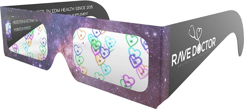 Heart Diffraction Glasses, Rave and Paper Refraction Glasses