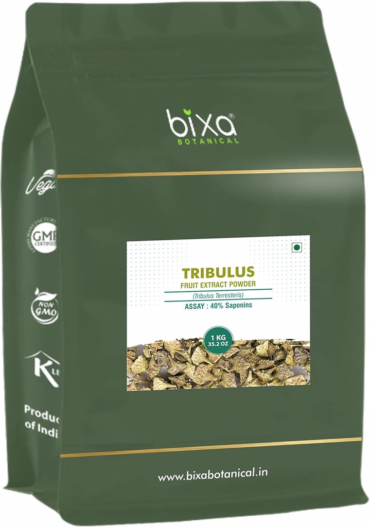 bixa BOTANICAL Gokhru/Tribulus(Tribulus Terresteris) ドライエキス - 40% グラビメトリーによるサポニン | 1パック | Genito-Urinary Health & Muscle Buildをサポート