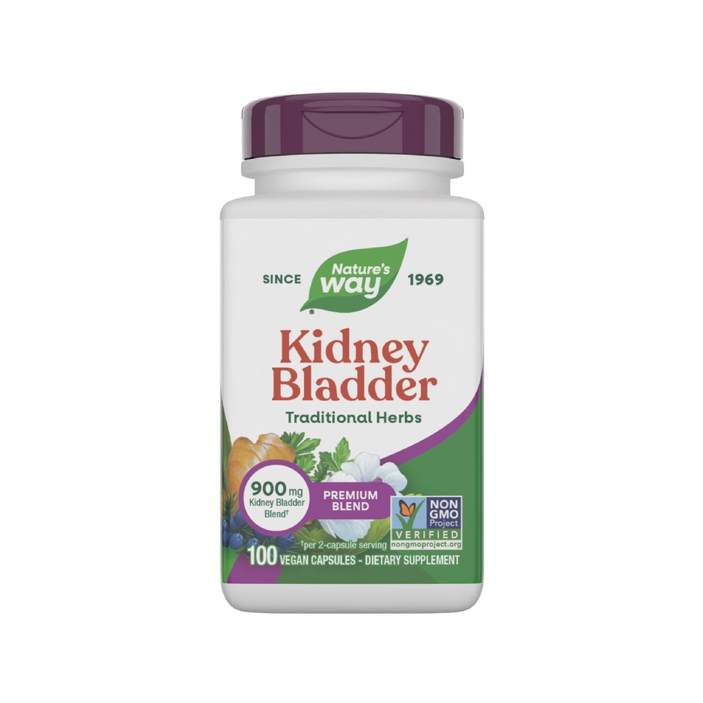 Nature's Way Kidney Bladder Premium Blend, 伝統的なハーブサプリメント, 900 mg / 2-カプセルのサービング, 非GMOプロジェクト検証, ビーガン, 100 カプセル (パッケージ 5 月 Vary)