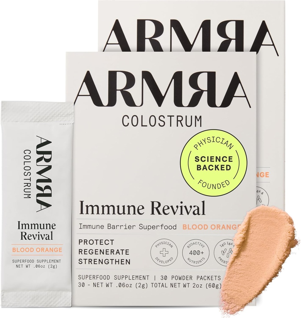 ARMRA ColostrumTMパウダー | ブラッドオレンジ | グットヘルス&ブロッキング | 肌と髪の毛 | 免疫 | ケト・グルテンフリー | 60食