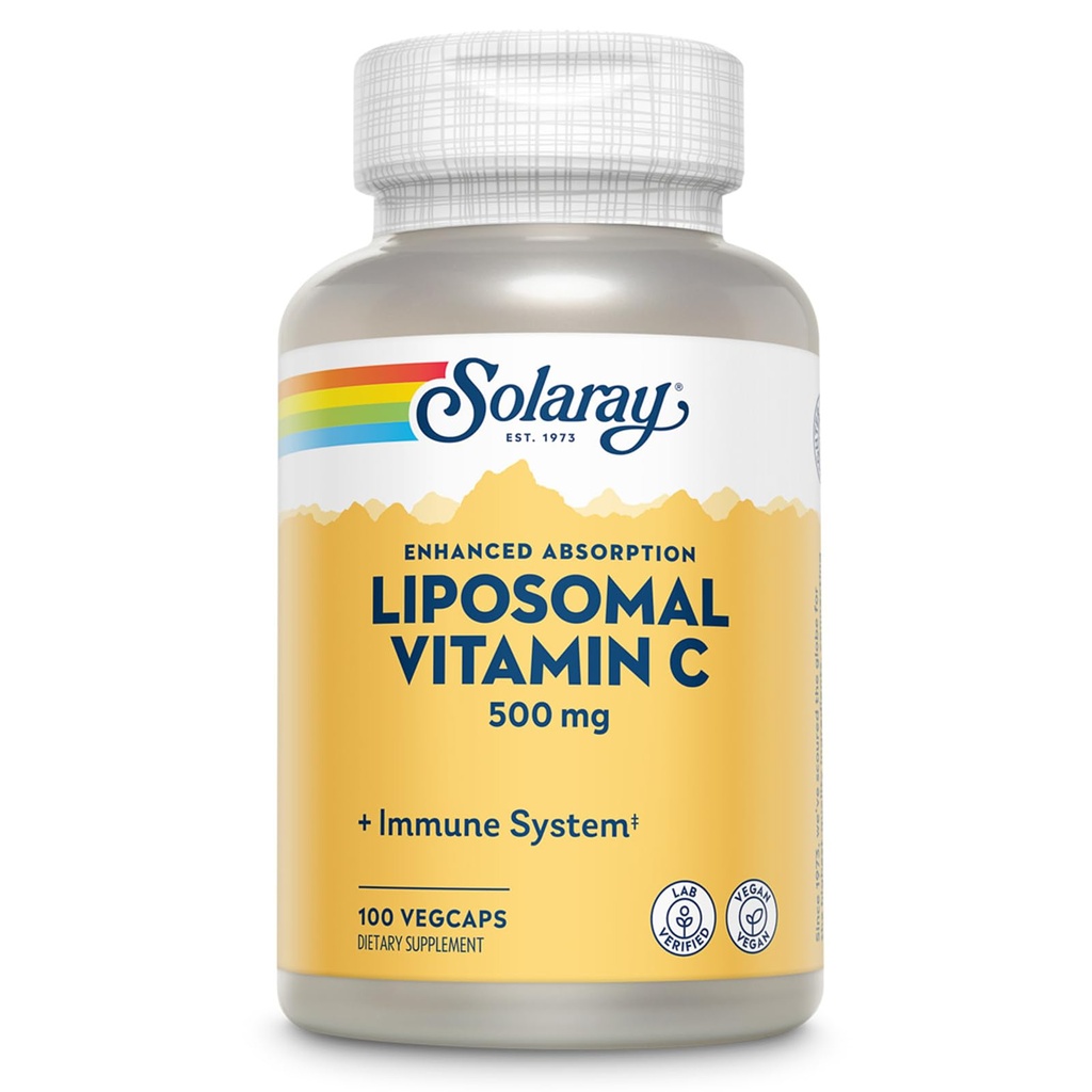 SOLARAYのLiposomalのビタミンC 500mg - 脂肪酸と高められた吸収のビタミンCのLiposomalのブレンド-抗酸化剤および免疫サポート補足-ビーガン、60日の保証、100のサービング、100のVegeCaps