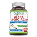 純ナチュラルアルファリポ酸600mg 120カプセルサプリメント | 非GMO | グルテンフリー | アメリカ製