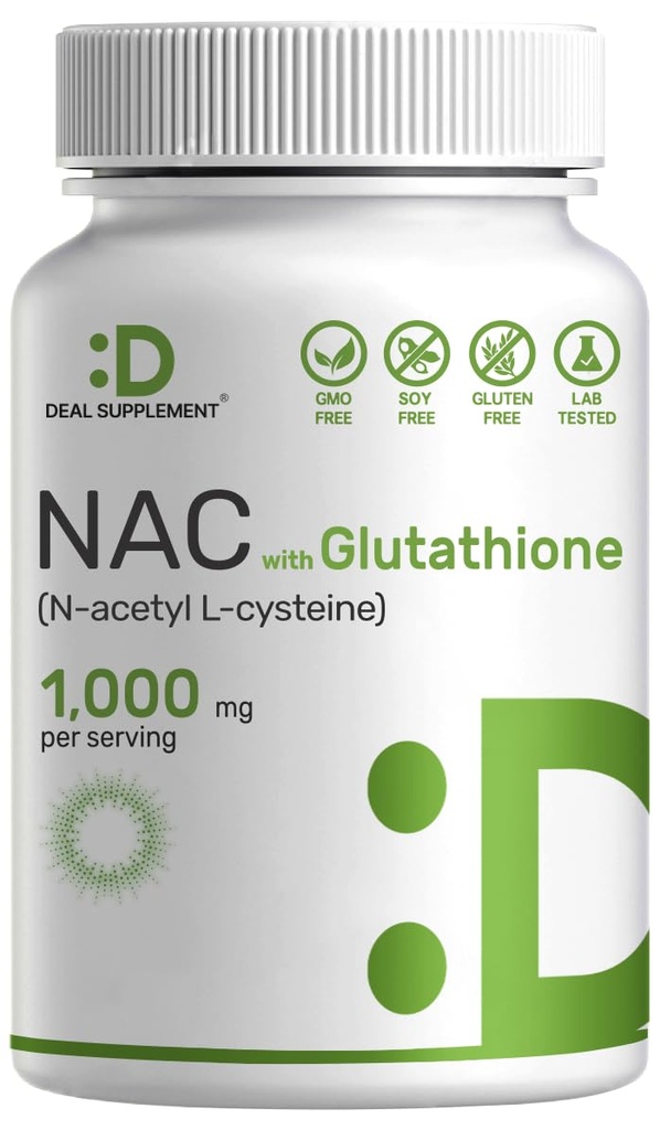 DEAL SUPPLEMENT NAC サプリメント (N-アセチル Cysteine) 削減グルタチオン、240 カプセル - 免疫健康、肺、肝機能に対する抗酸化支援
