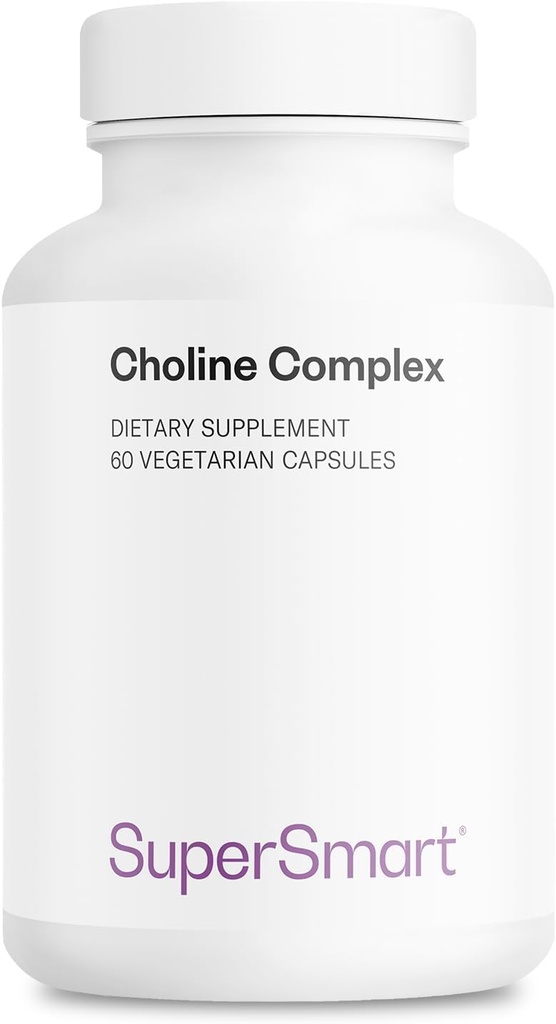 スーパースマート - コリンコンプレックス(特許取得&高強度) - コリンBitartrate、GPC Choline&CDP Choline - 高効力コリンサプリメント  非GMO&グルテンフリー - 60ベジタリアンカプセル
