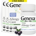 Genexa Allergy Care | 薬の無料・非眠気アレルギー・大人への絶滅の救済 | ヴィーガン&非GMO | 体外アレルギー救済 クリーンで作られた | オーガニックアサイベリー風味 | 180 ケブル錠