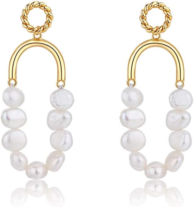 女性のファッションイヤリングドロップイヤリング - ヴィンテージの結婚式のバングルパールレディースファッションイヤリングDaintyジュエリーギフトS925スターリングシルバーレディースファッションイヤリングHypoallergenic Earrin