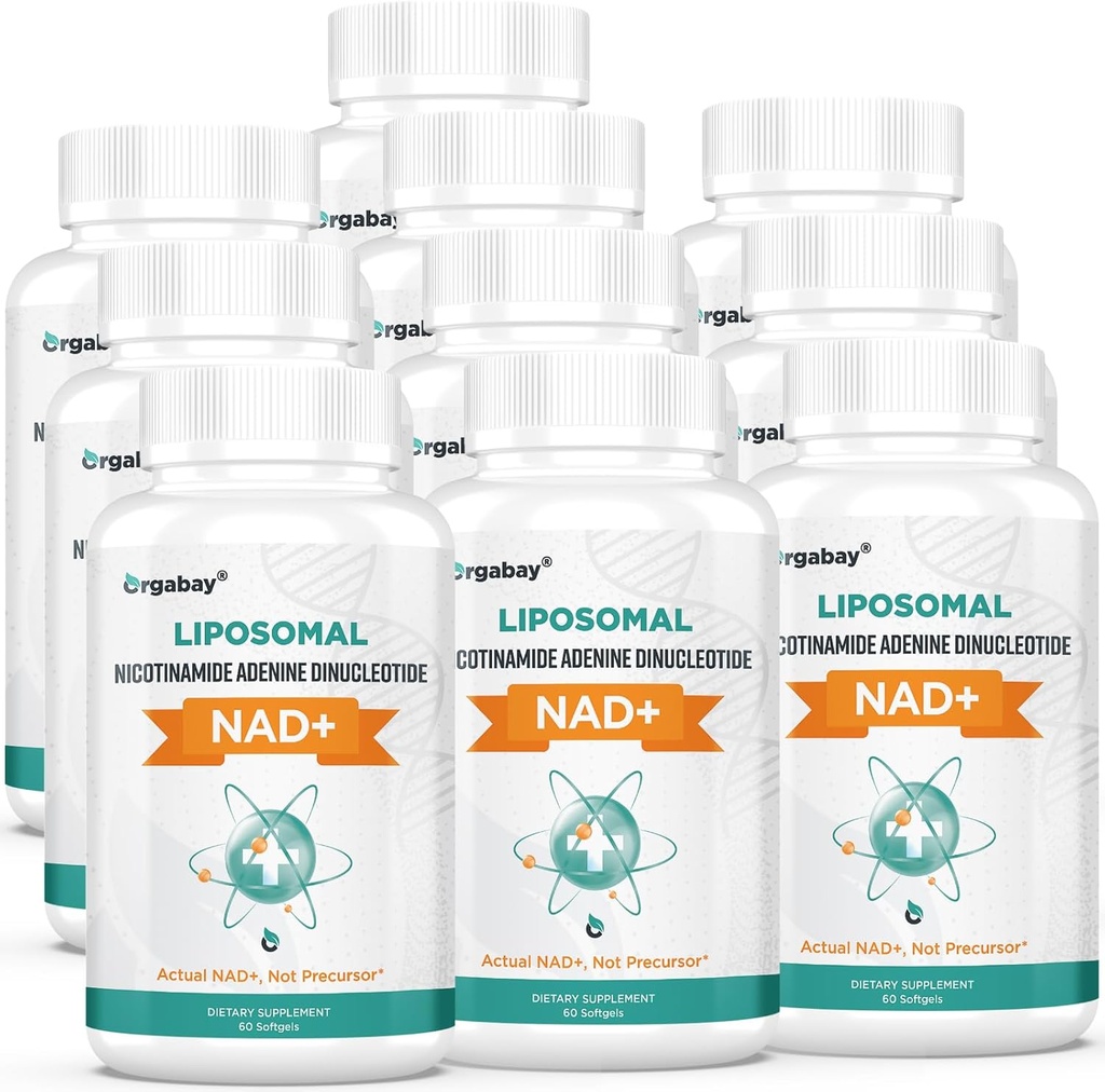 オルガベイ・リポソーム NAD+ サプリメント500mg、高吸収、TMG 250mg、実際のNAD +とブーストNAD +、ニコチンアミドリボシド、サポートセルラーエネルギー、健康な老化  600Softgels