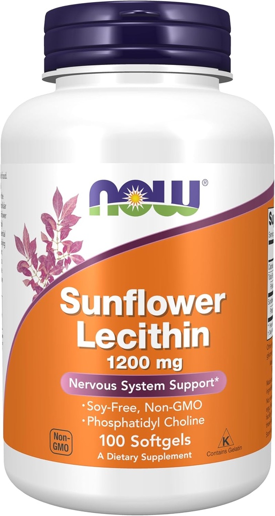 NOW FOODS ヒマワリ レシチン 1200MG、100 カウント
