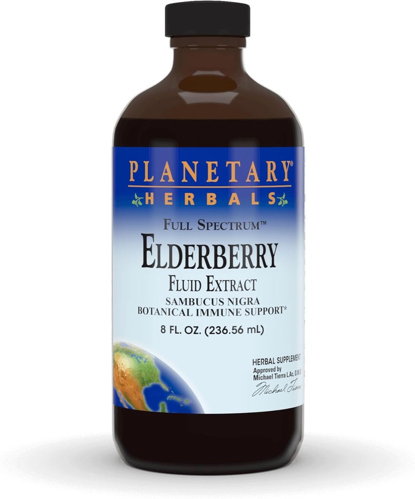 惑星の草のElderberryの液体のエキス、完全なスペクトル5のmlの植物の免疫サポート- 8の液体のoz