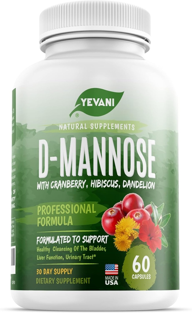 100%の純粋なD-Mannoseのカプセルはクランベリー、ハイビスカスおよびタンポジオンのエキスと1000のmgを、Urinaryのtractの健康およびぼうこうサポートのための速い代理の専門のUTIの防止方式をカプセルに入れます